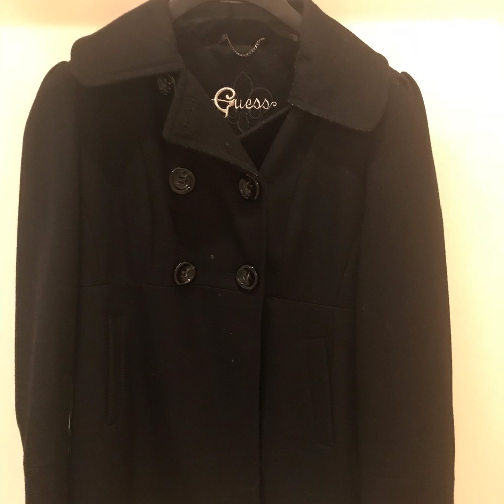 Guess Mid Double Breasted Form Fitting Coat